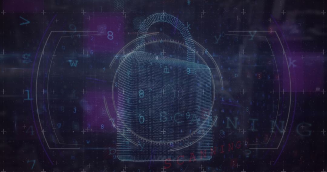 Futuristic Cyber Security Technology with Padlock Icon