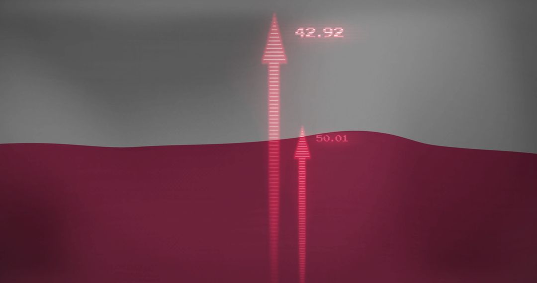 Infographic with Rising Arrows and Numeric Data Points