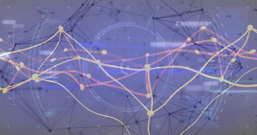 Abstract Data Connections on Digital Interface Background