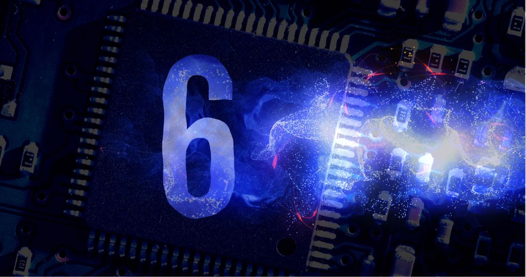 Digital Countdown Animating Over Computer Microchip - Free Images, Stock Photos and Pictures on Pikwizard.com