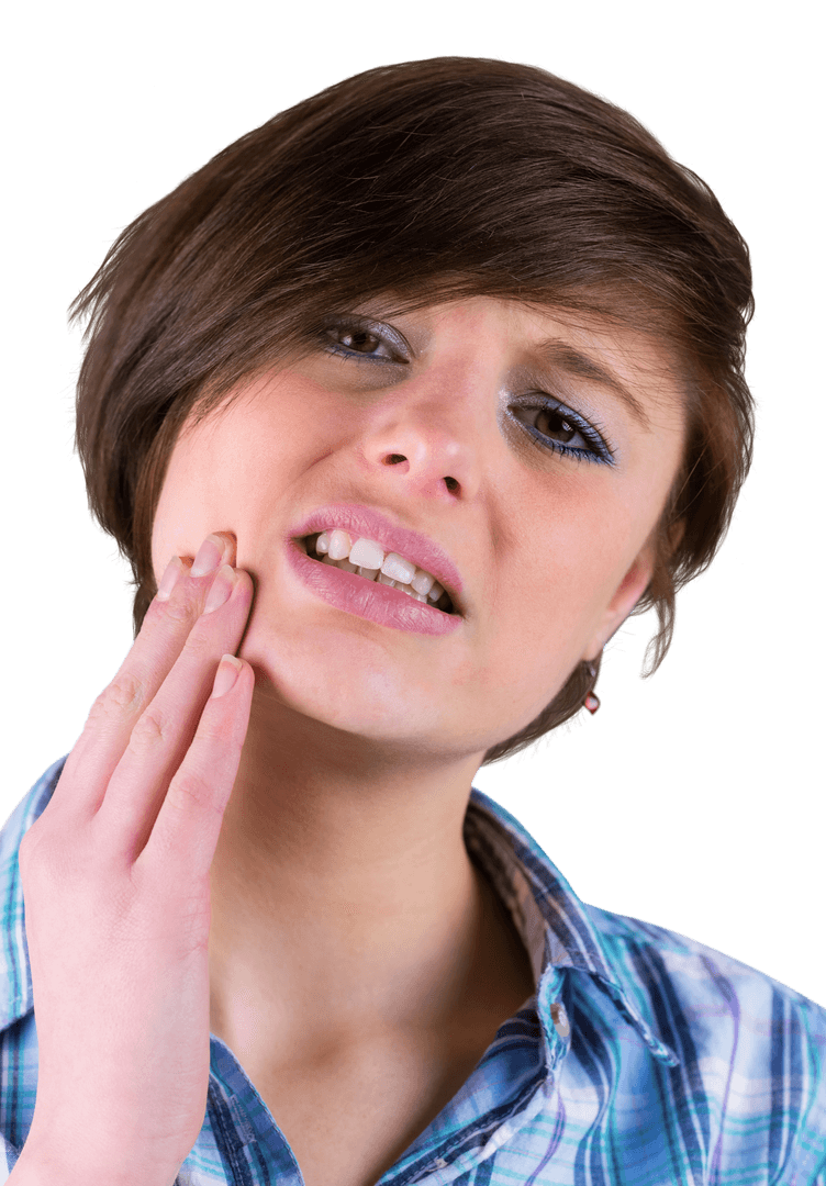 Transparent Background Young Woman Facing Toothache Pain