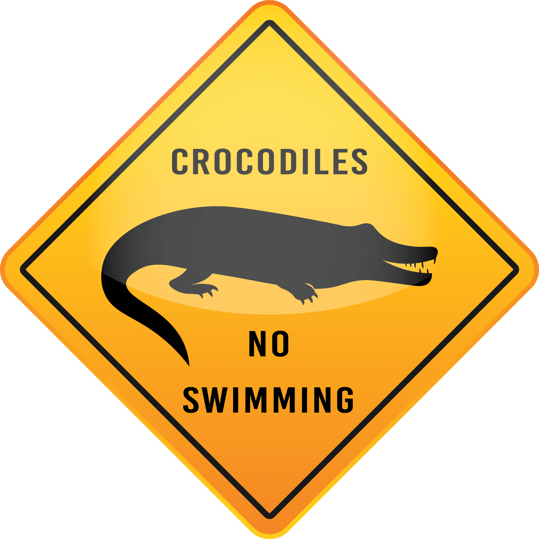 Transparent Crocodile Warning Sign Danger Design