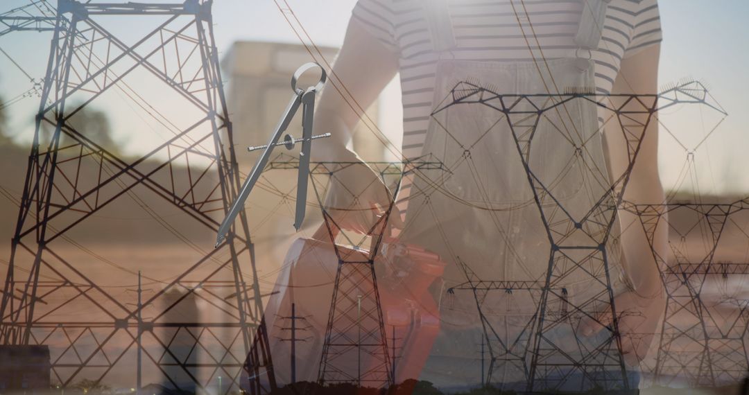 Power and Progress Concept Art with Transmission Lines