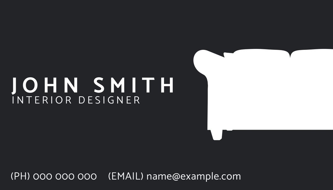 Minimalist Couch Logo Interior Design Business Card - Download Free Stock Templates Pikwizard.com