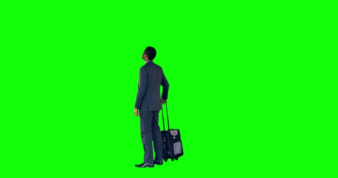 Businessman Traveling with Luggage on Green Screen Background - Free Images, Stock Photos and Pictures on Pikwizard.com