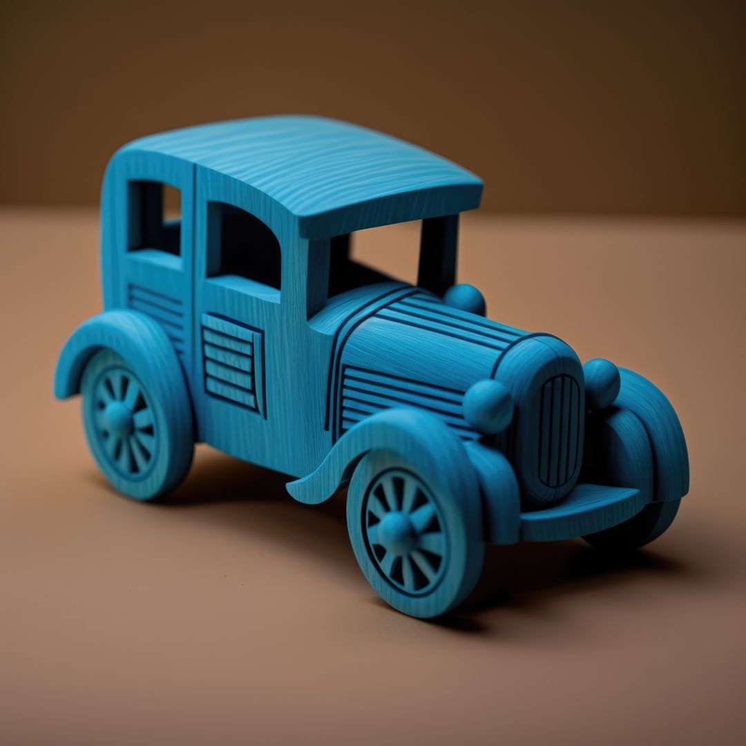 Close up of retro blue car toy on brown background, created using generative ai technology - Free Images, Stock Photos and Pictures on Pikwizard.com