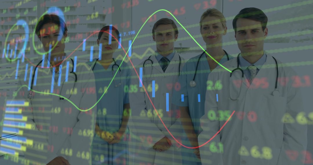 Medical Team Facing Healthcare Finance Challenges with Stock Market Data Overlay