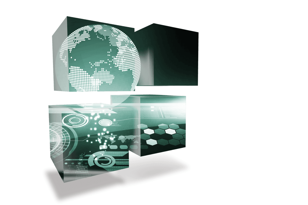 Transparent 3D Cube Displays Digital Earth Interface