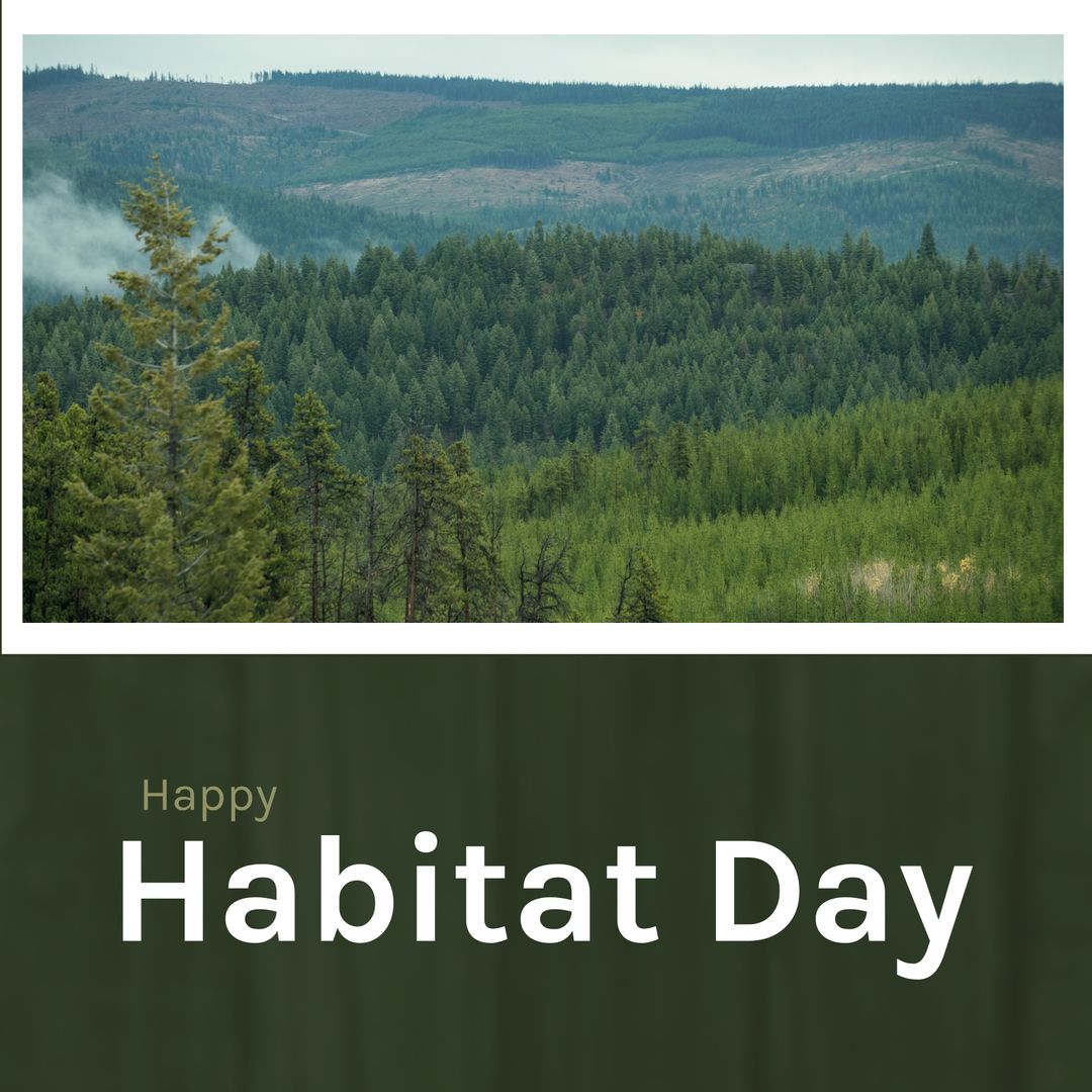 World Habitat Day Campaign with Scenic Forest View
