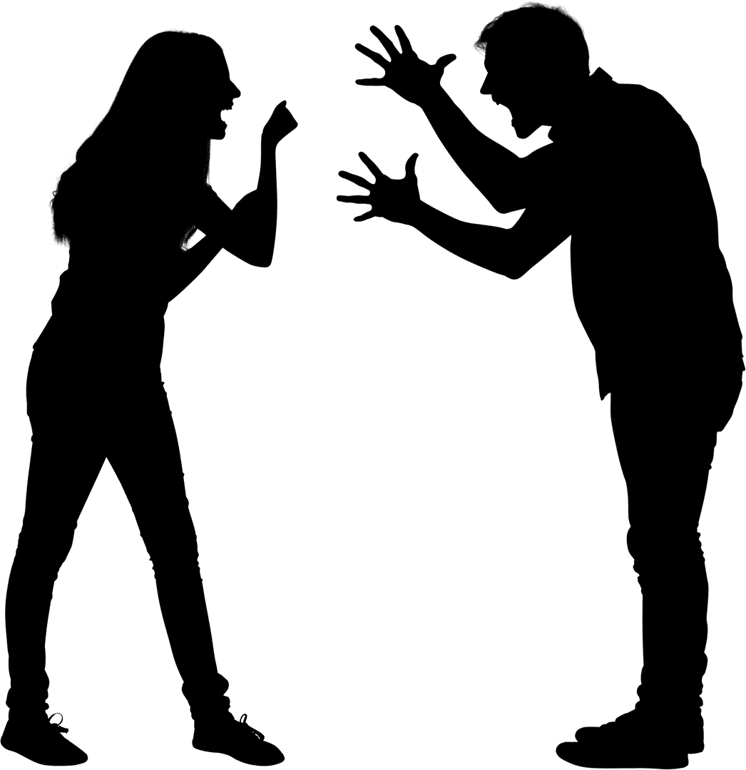 Silhouette of Romantic Couple Embracing on Transparent Backdrop