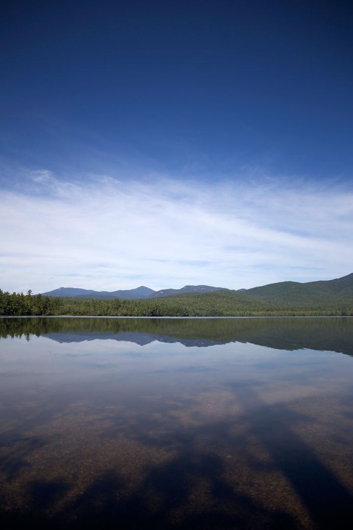 Tranquil Mountain Lake with Clear Sky and Reflection - Free Images, Stock Photos and Pictures on Pikwizard.com