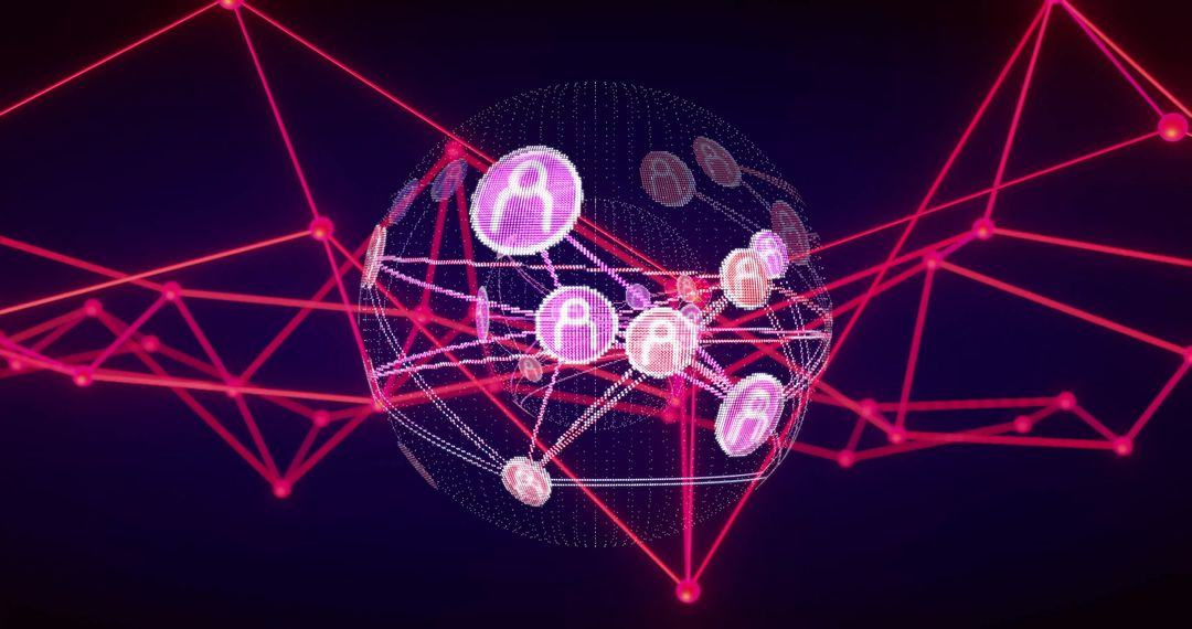 Digital Networking with Global Connected People Icons