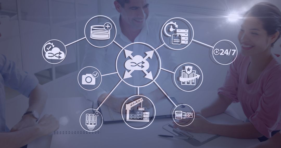 Concept of Data Network and Business People Collaboration