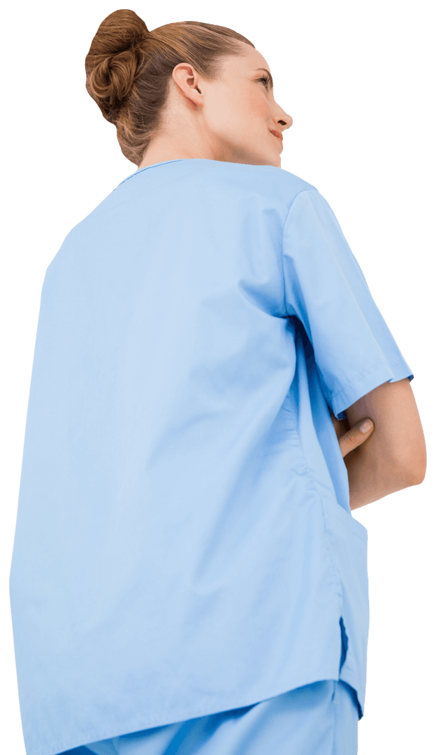Transparent Discrete Female Surgeon with Arms Crossed