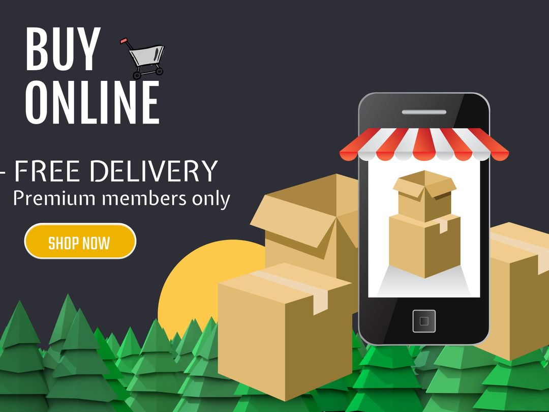 Online Shopping Festival with Free Delivery Concept