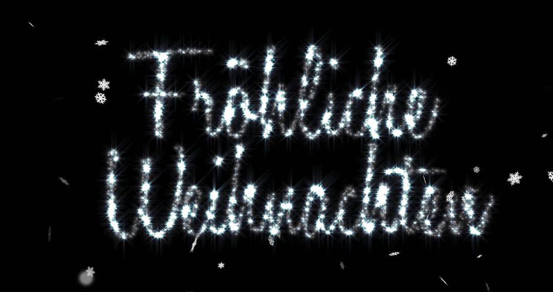 Fröhliche Weihnachten Text with Falling Snowflakes