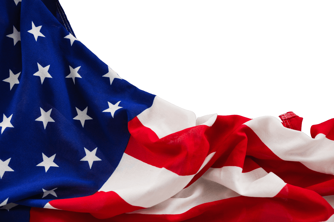 Waving US Flag with Transparent Background Embracing Patriotism