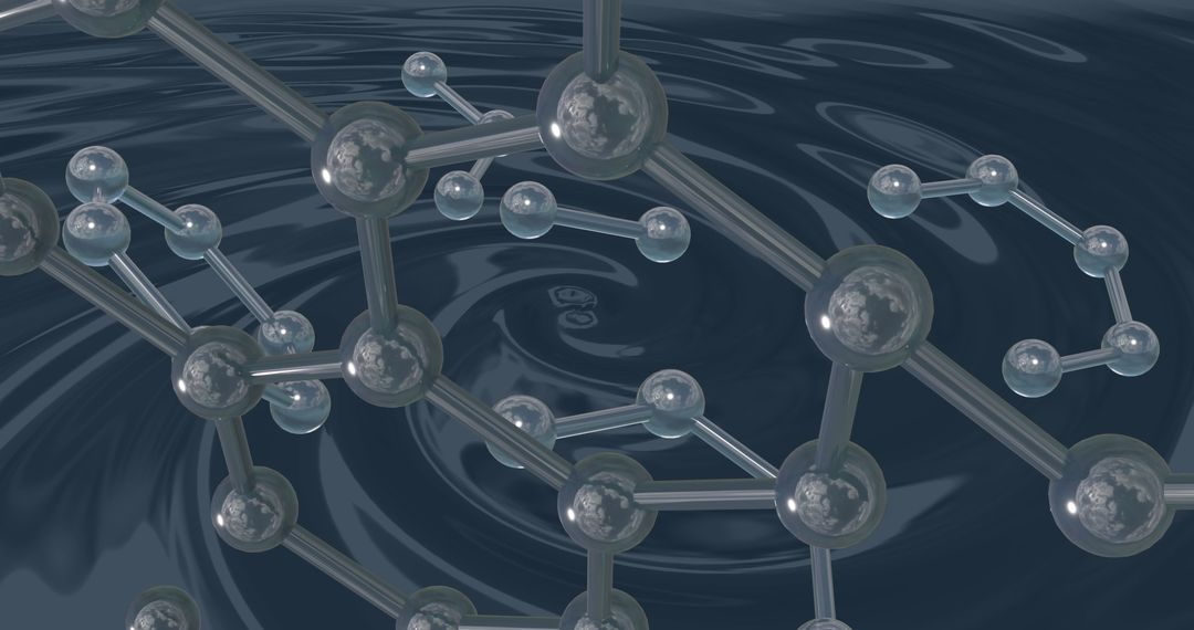 3D Molecular Structure on Dark Background Representing Global Science