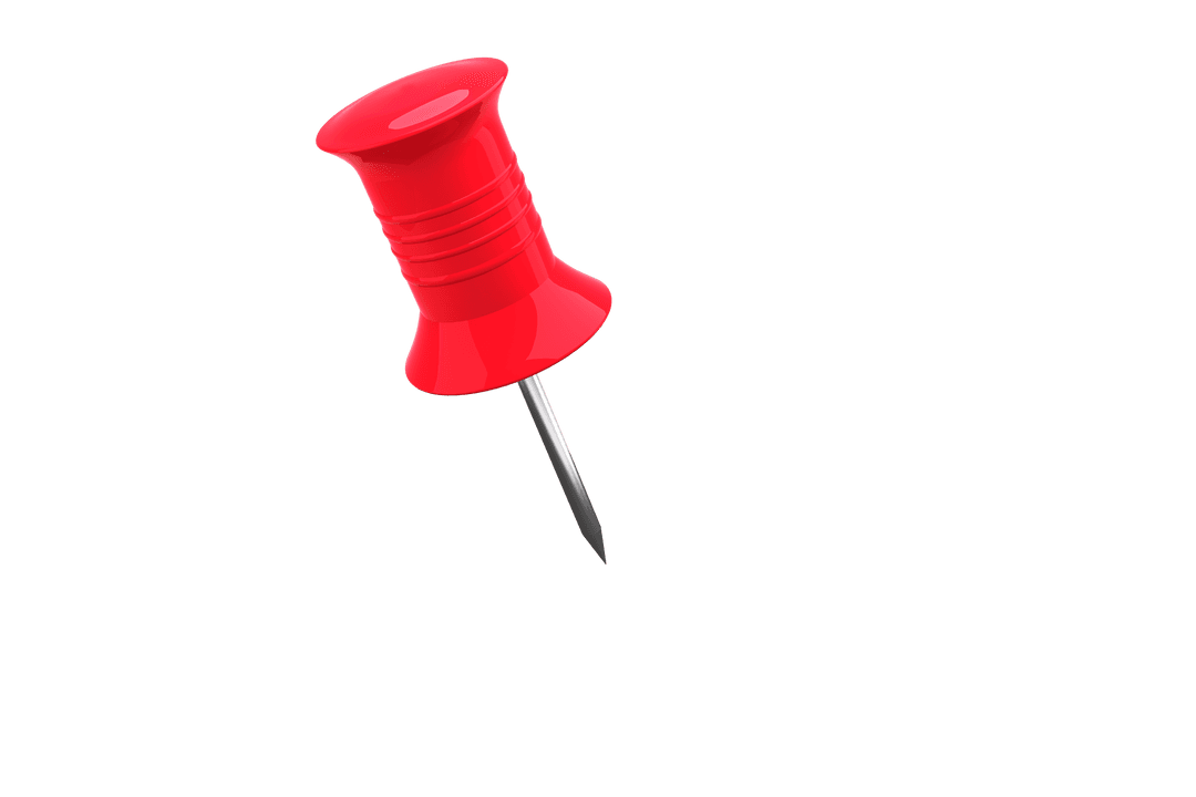 Transparent Red Pushpin Detailed Illustration