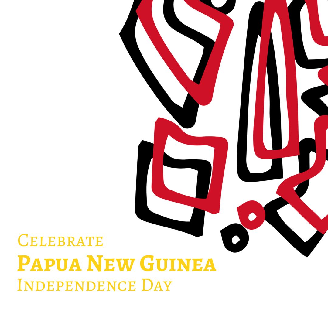 Papua New Guinea Independence Day Celebration Design on White
