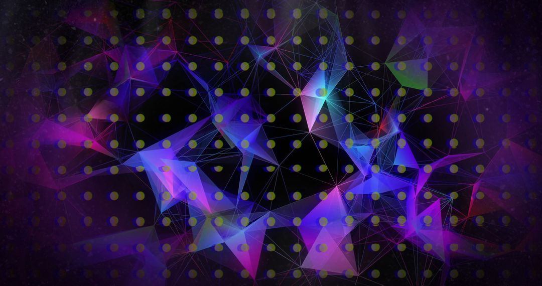 Vibrant Abstract Geometric Shapes with Dynamic Patterns on Dark