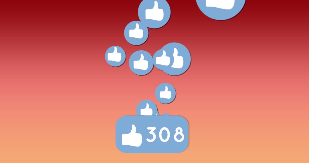 Multiple Social Media Like Icons on Red Background