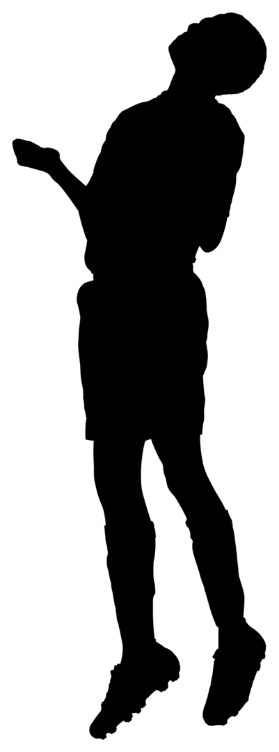 Vector Silhouette of Male Football Player Sitting Isolated Transparency