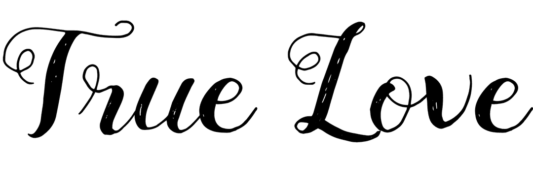 True Love Text on Transparent Background Vector Illustrator