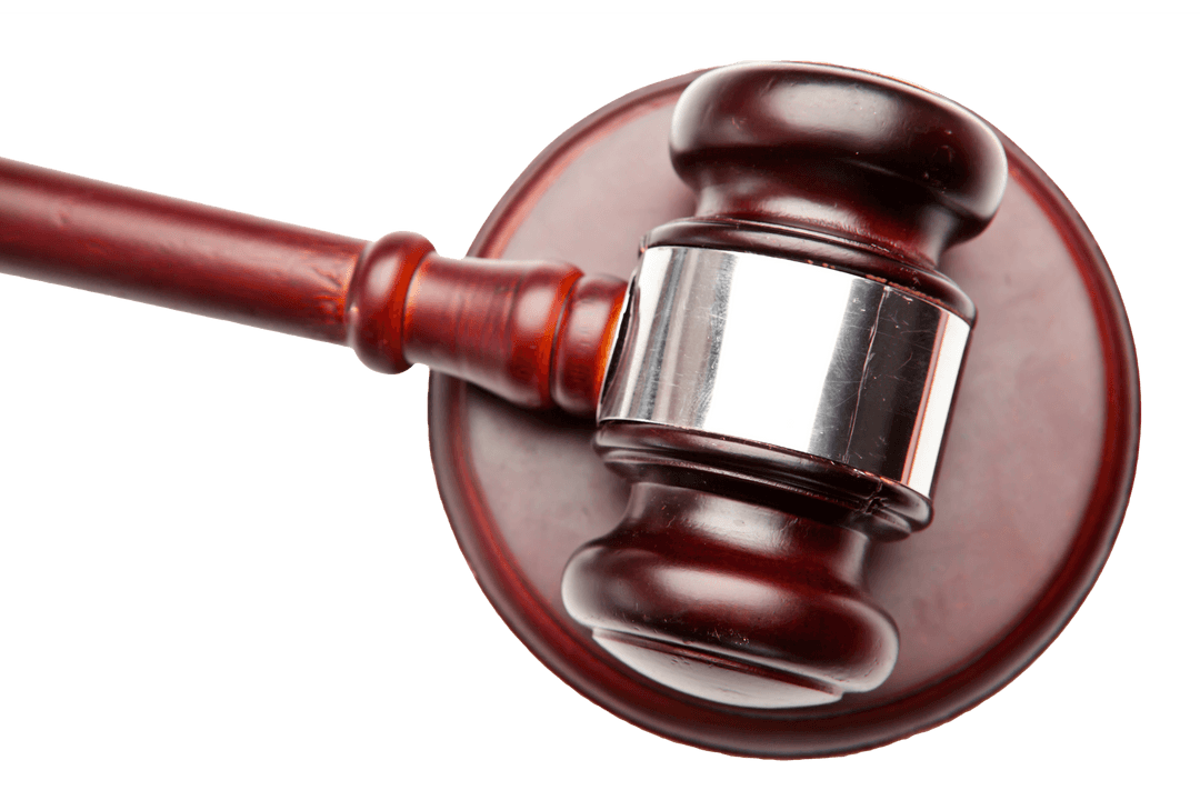 Judges Gavel Isolated on Transparent Background Justice Concept