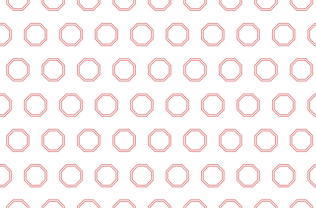 Vector Pattern of Red Octagons on Transparent Background
