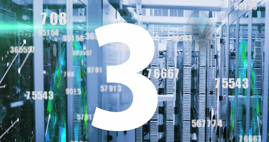 Countdown Overlay on Modern Data Center Servers