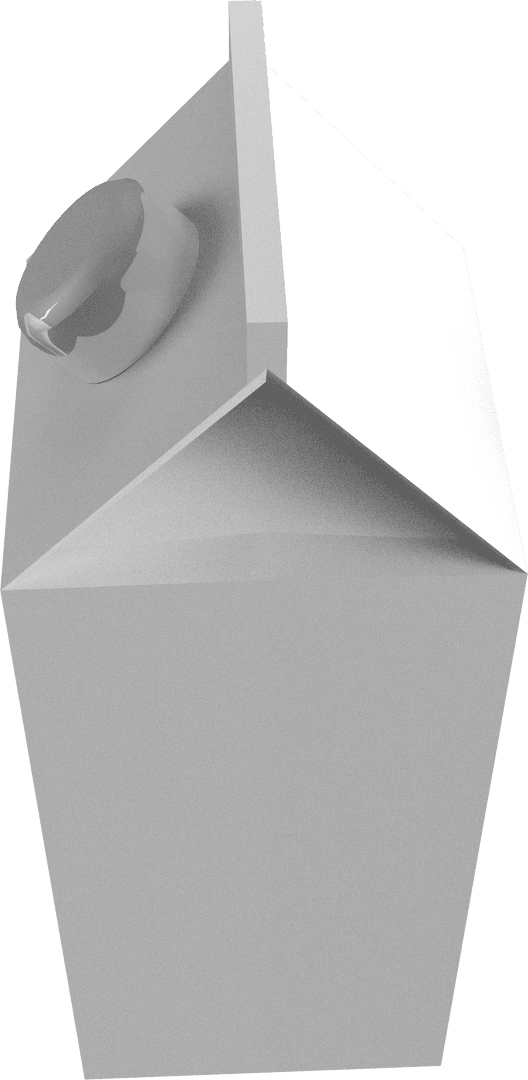 Transparent Minimalist White Milk Carton on White Background