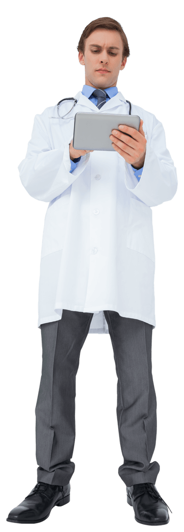 Transparent Doctor Using Tablet for Reference or Data Entry - Download Free Stock Images Pikwizard.com
