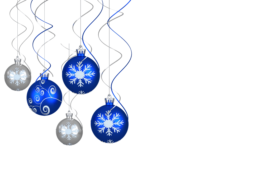 Transparent Hanging Christmas Baubles with Festive Snowflake Design