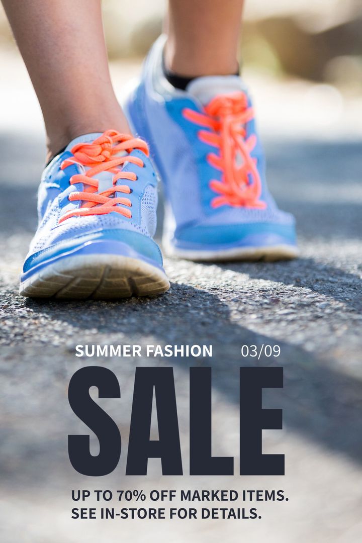 Trendy Sneakers Displaying Summer Fashion Sale Promotion