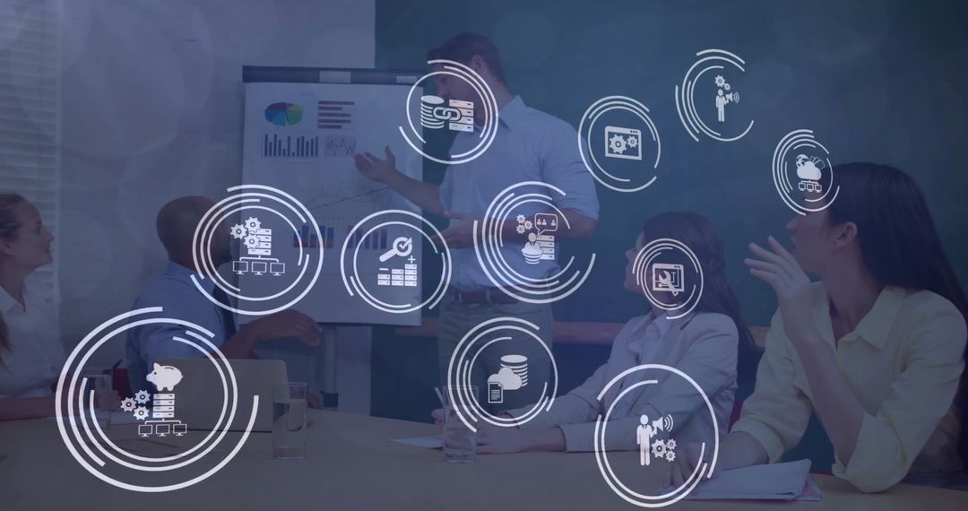 Diverse Team Collaborating on Data-Driven Business Strategies