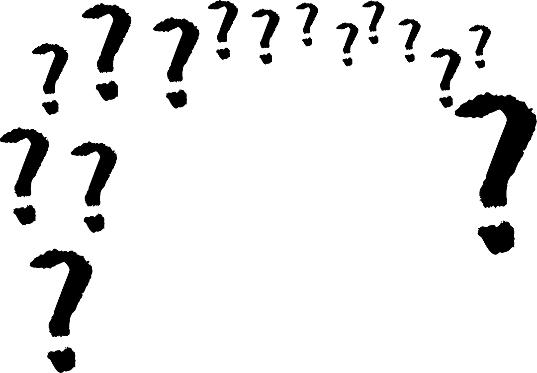 Black Question Marks with Transparent Background