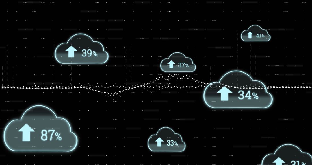 Digital Cloud Storage and Data Processing Illustration
