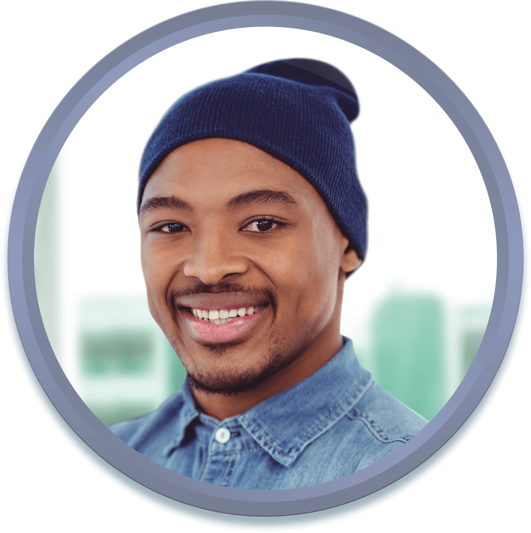 Transparent Young Man Smiling Confidently