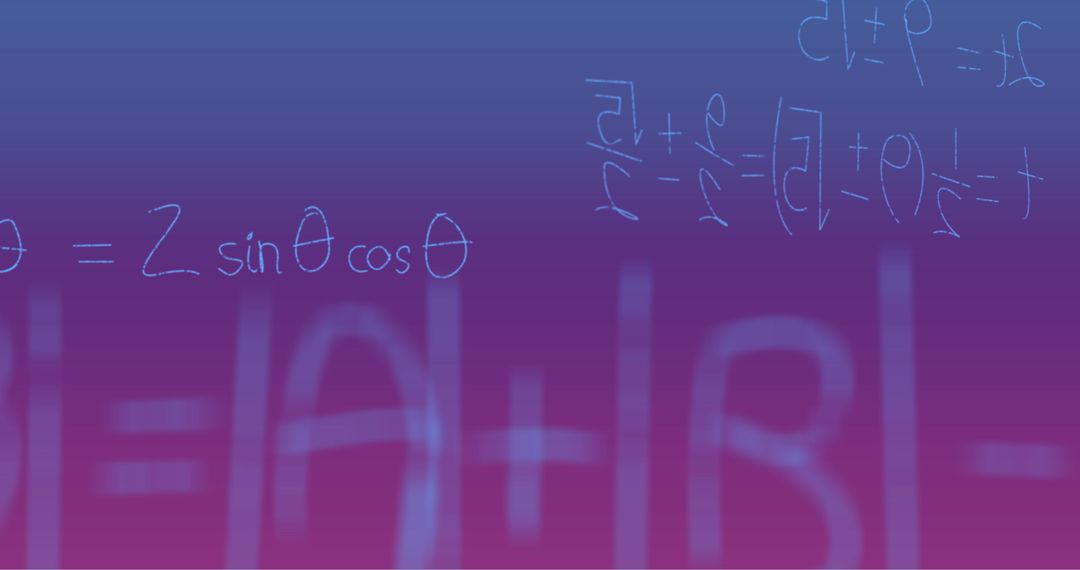 Handwritten Math Formulae on Gradient Background