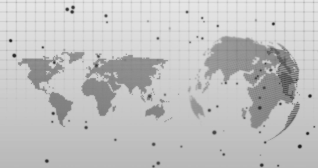 Global Data Movement Network Concept on Grey Background