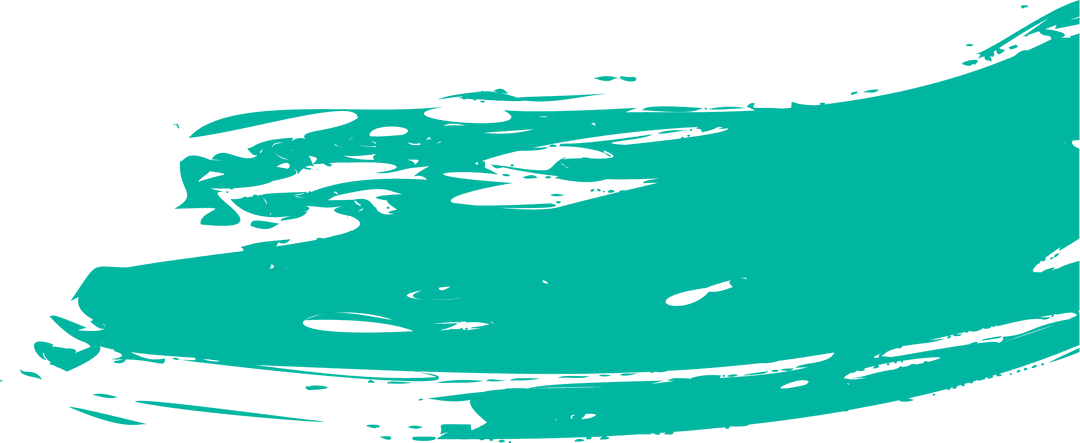 Turquoise Brushstroke with Irregular Edges on Transparent Background