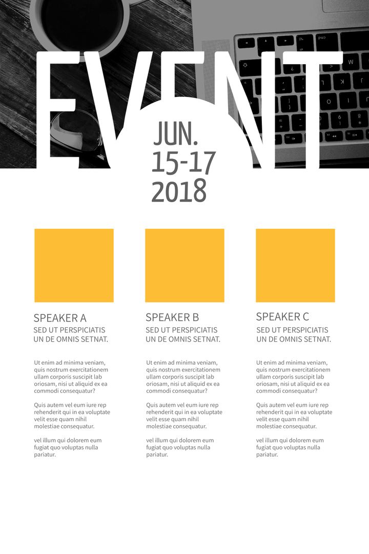 Modern Event Flyer for Professional Gatherings Highlighting Dates and Speakers - Download Free Stock Templates Pikwizard.com