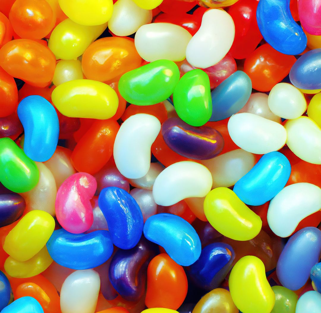 Close up of multiple colourful sweet jelly beans on black background - Free Images, Stock Photos and Pictures on Pikwizard.com