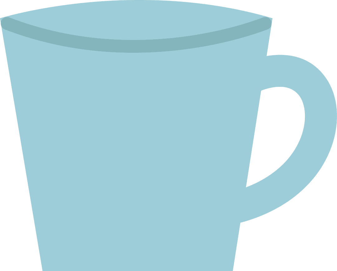 Light Blue Transparent Mug in Minimalist Flat Design