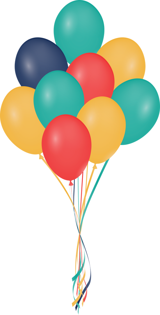 Colorful Balloons Graphics on Transparent Background for Celebrations - Download Free Stock Images Pikwizard.com