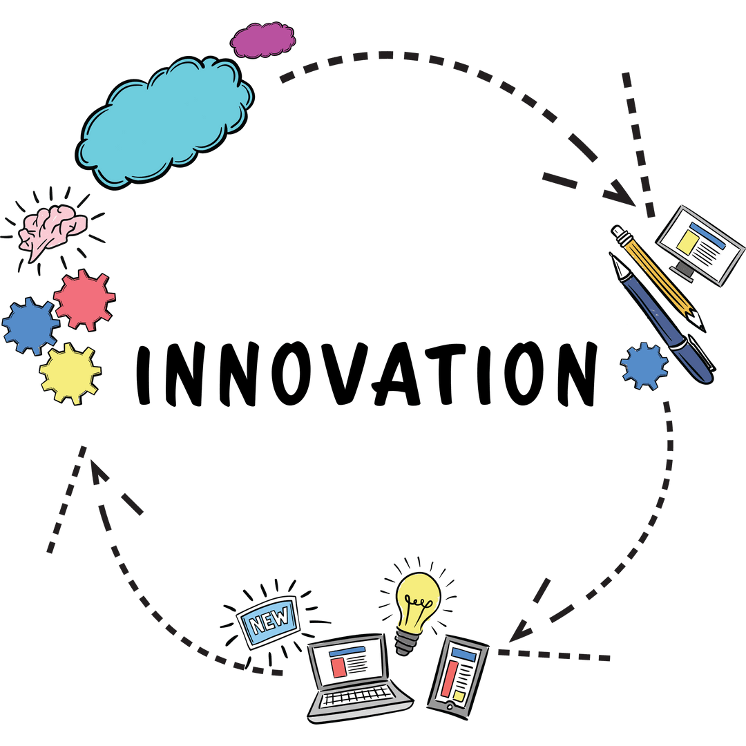 Transparent Innovation Icons Design Framework with Creative Elements