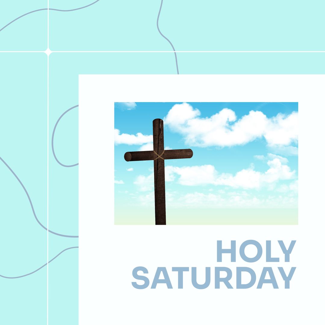 Holy Saturday Christian Commemoration with Cross and Blue Sky