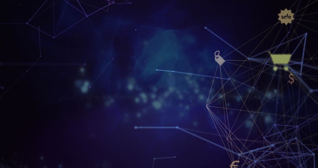 Digital Network Cloud with E-commerce Icons