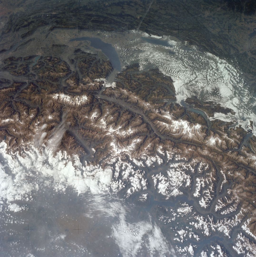 Alps of Switzerland, France, and Italy from Skylab Space Station in 1973 - Free Images, Stock Photos and Pictures on Pikwizard.com